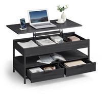 COUCHTISCH 100/50/48-63 cm höhenverstellbar Schublade Schwarz - Schwarz, Holz (50/100/63cm) - Kaket