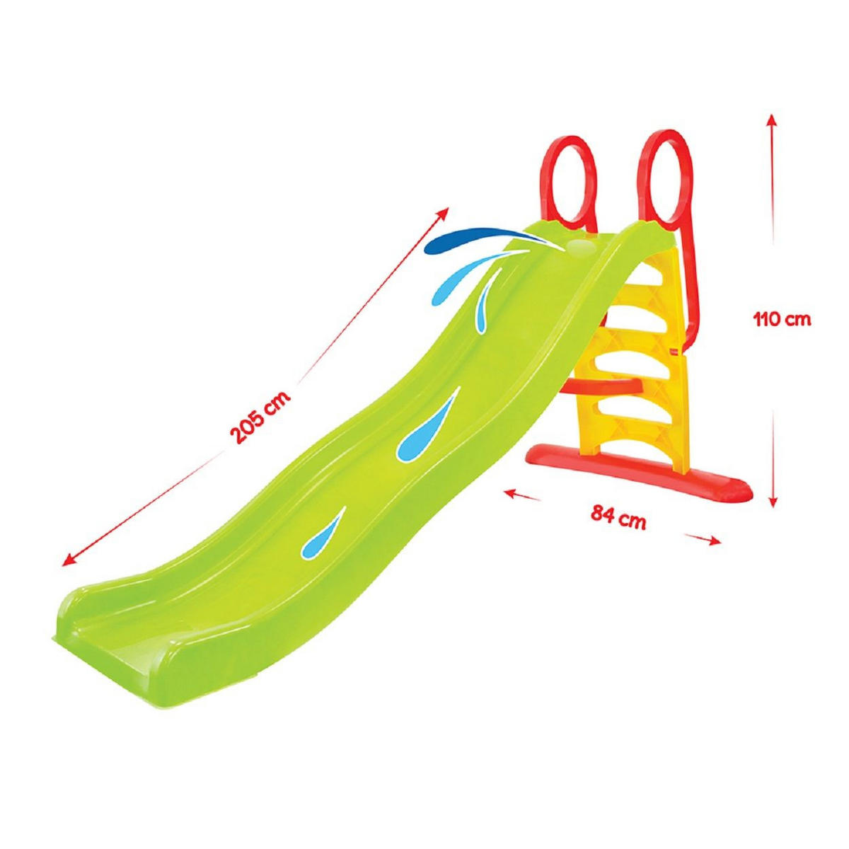 KINDERRUTSCHE 12601 grün Rutschlänge 198 cm, Wasserrutsche, bis 50 kg - Grün, Kunststoff (84/110/198cm) - Mochtoys