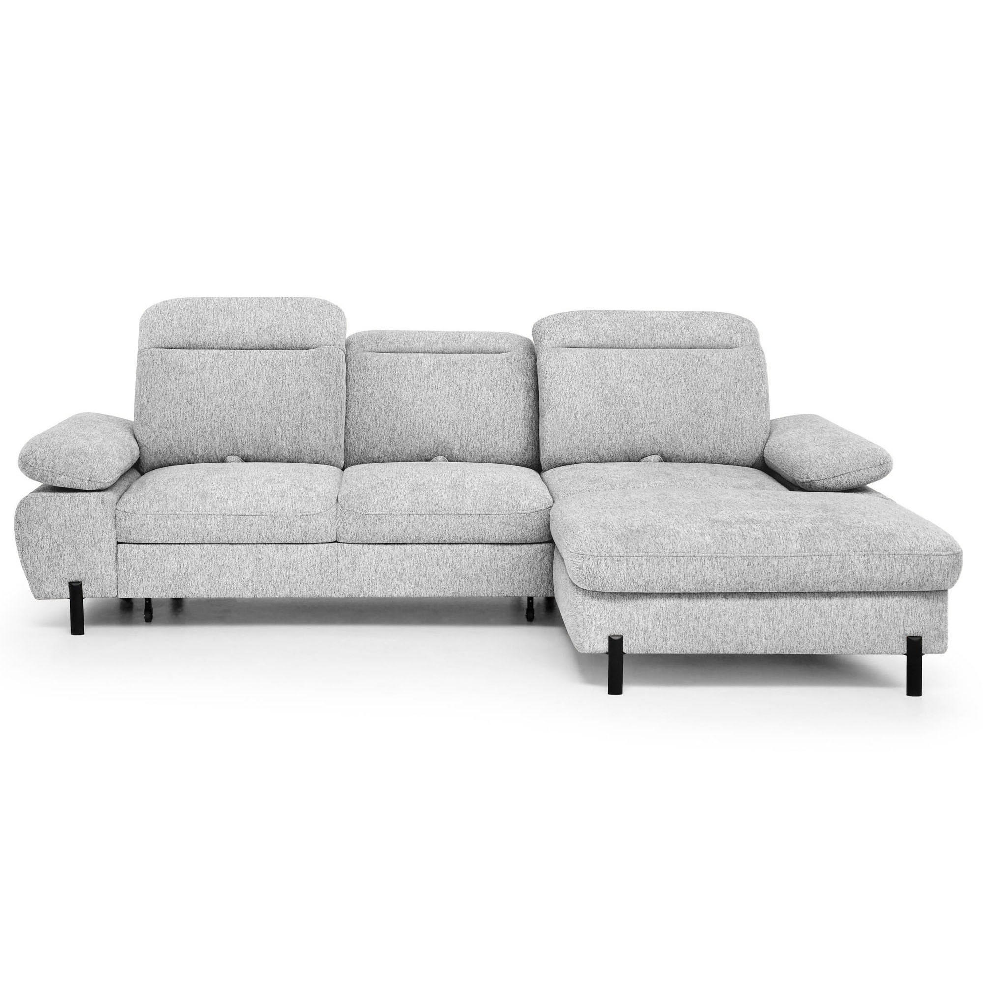 Beautysofa Eckschlafsofa Hellgrau 285x190 cm