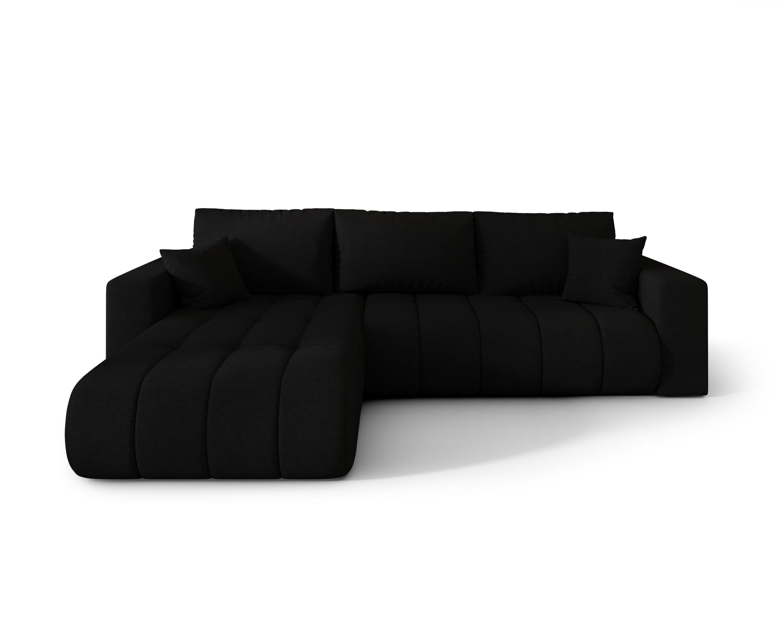 ECKSOFA ARDEN Samt Schwarz L - Links - Schwarz, Textil (175/280cm) - Luxkor24