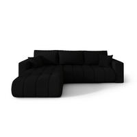 ECKSOFA ARDEN Samt Schwarz L - Links - Schwarz, Textil (175/280cm) - Luxkor24