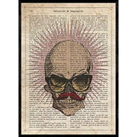 POSTER Schädel Mit Brille Und Schnurrbart A4 Rahmenlos - Klar, Papier (29.7/5/21cm) - Nacnic