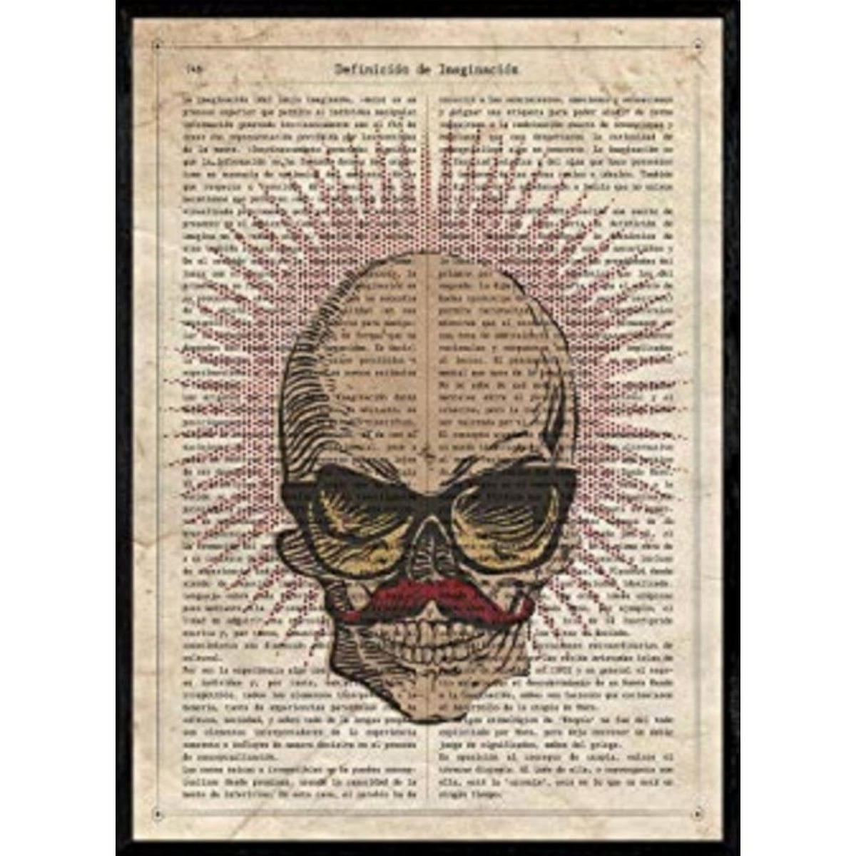 POSTER Schädel Mit Brille Und Schnurrbart A4 Rahmenlos - Klar, Papier (29.7/5/21cm) - Nacnic