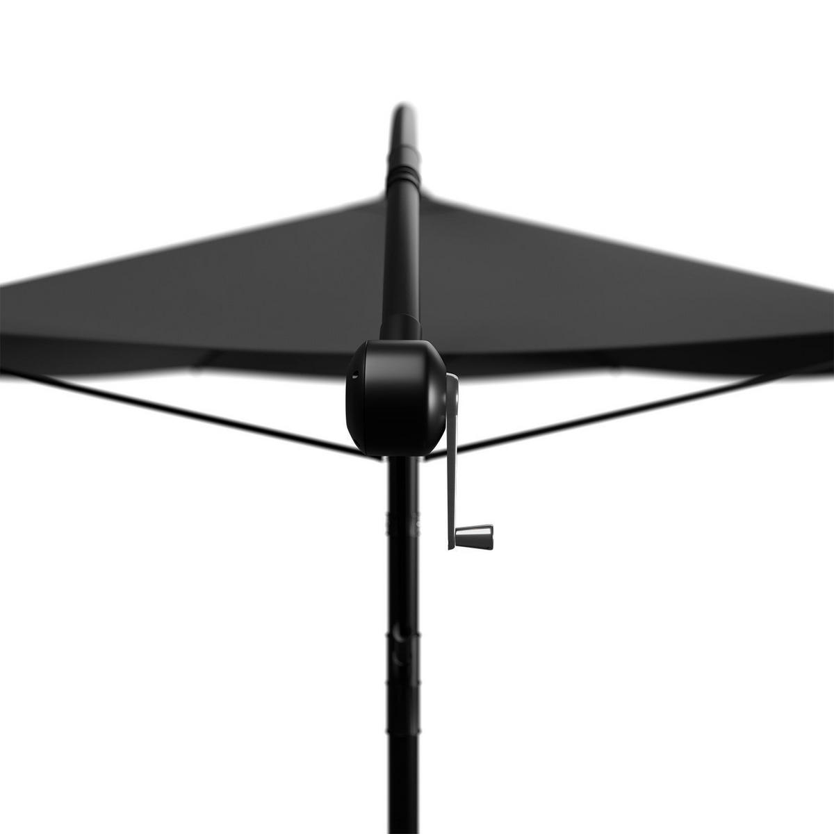 AMPELSCHIRM Brazil dunkelgrau 3m mit Kurbel und Standfuß - Dunkelgrau, Metall (285/285cm) - Juskys