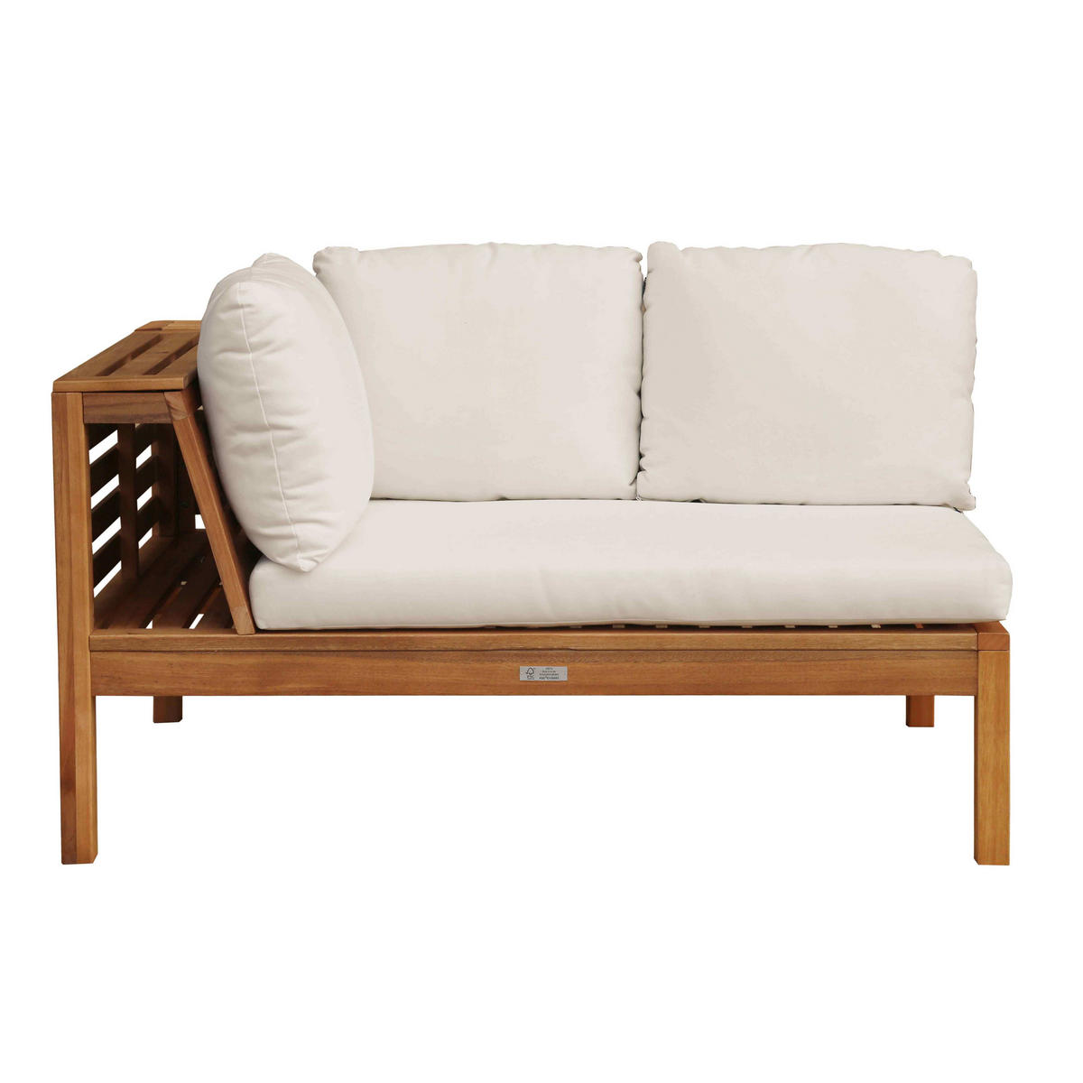 GARTENSOFA, Weiß - Weiß, Holz (120/63/80cm) - Oviala
