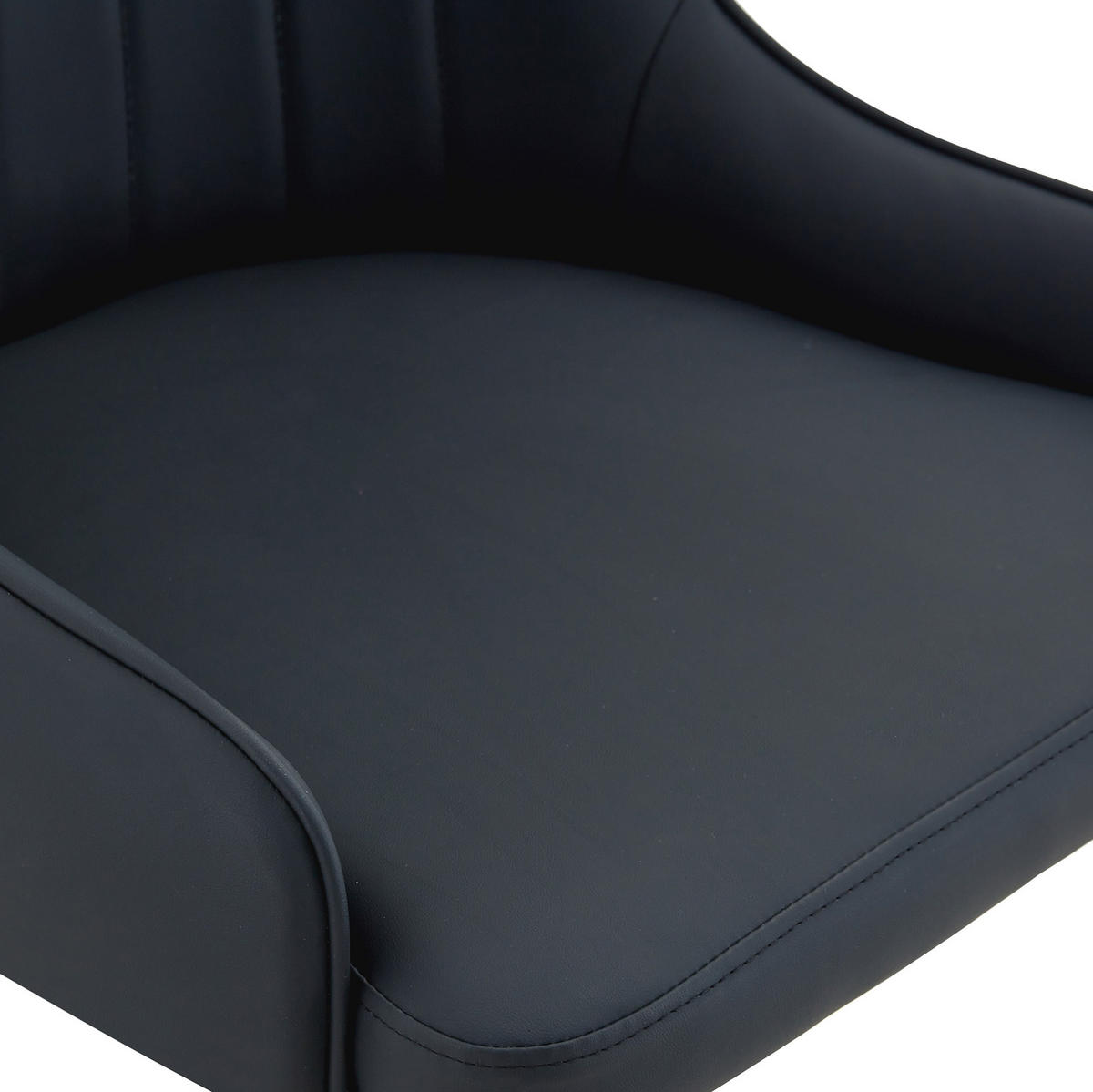 STUHL 2er-Set mit Blitz-Rückenlehne 91 cm Metall PU-Leder Schwarz - Schwarz, Metall (44/91/47.3cm) - Meubliv