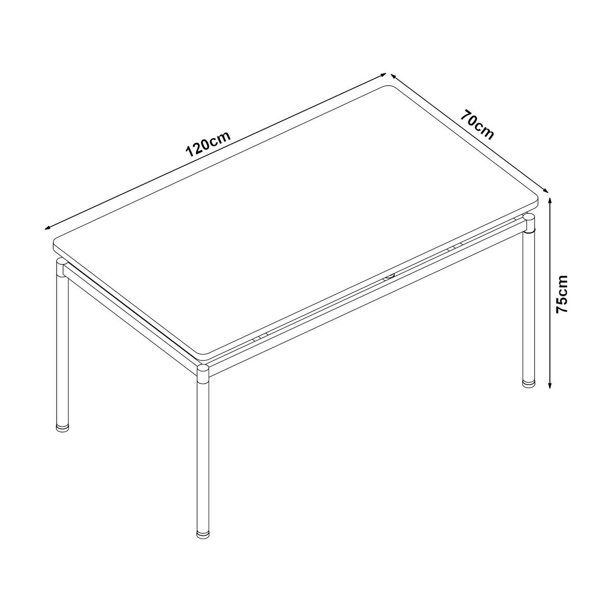 ESSTISCH Hemnes - Eichefarben/Schwarz, Holzwerkstoff/Metall (70/120/75cm) - [en.casa]