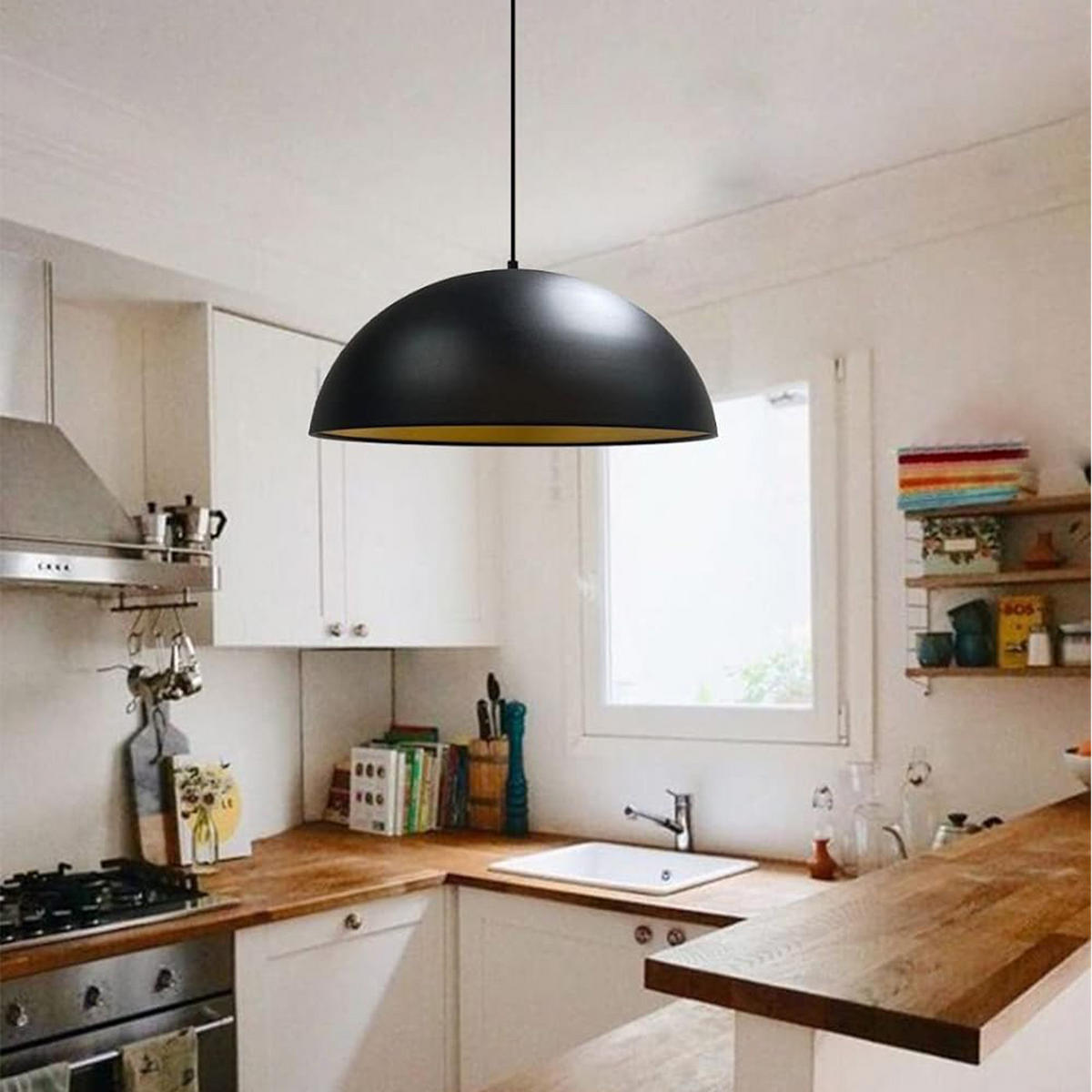 PENDELLEUCHTE Lipeo 50/23 - Schwarz, Metall (23/50/23cm) - Bamyum