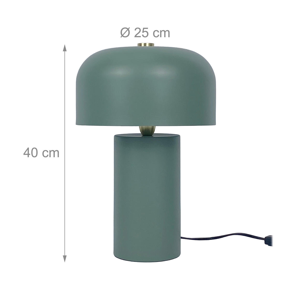 TISCHLAMPE Einfarbig Pilzform Metall E14 - Grün, Metall (25/25/40cm) - Relaxdays
