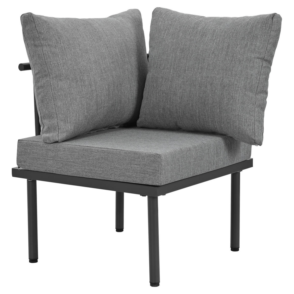 GARTENSET 231x174x66cm grau aus Stahl und Olefin, verstellbar - Grau, Metall - Modfu