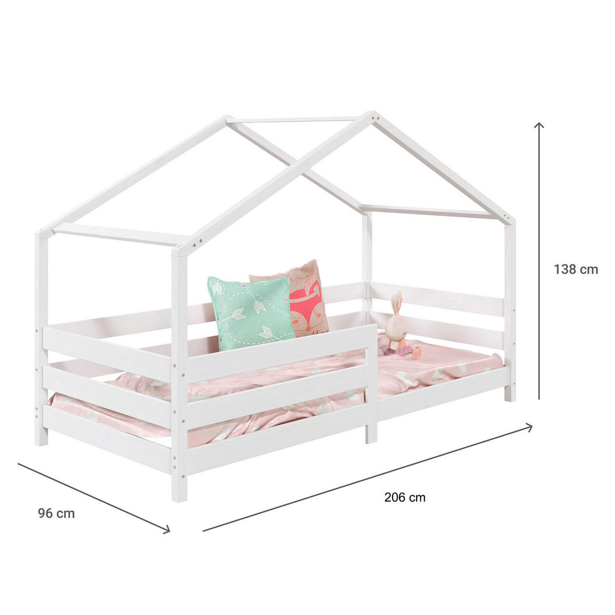HAUSBETT RENA 90x200 cm weiß - Weiß, Holz (96/138/206cm) - IDIMEX