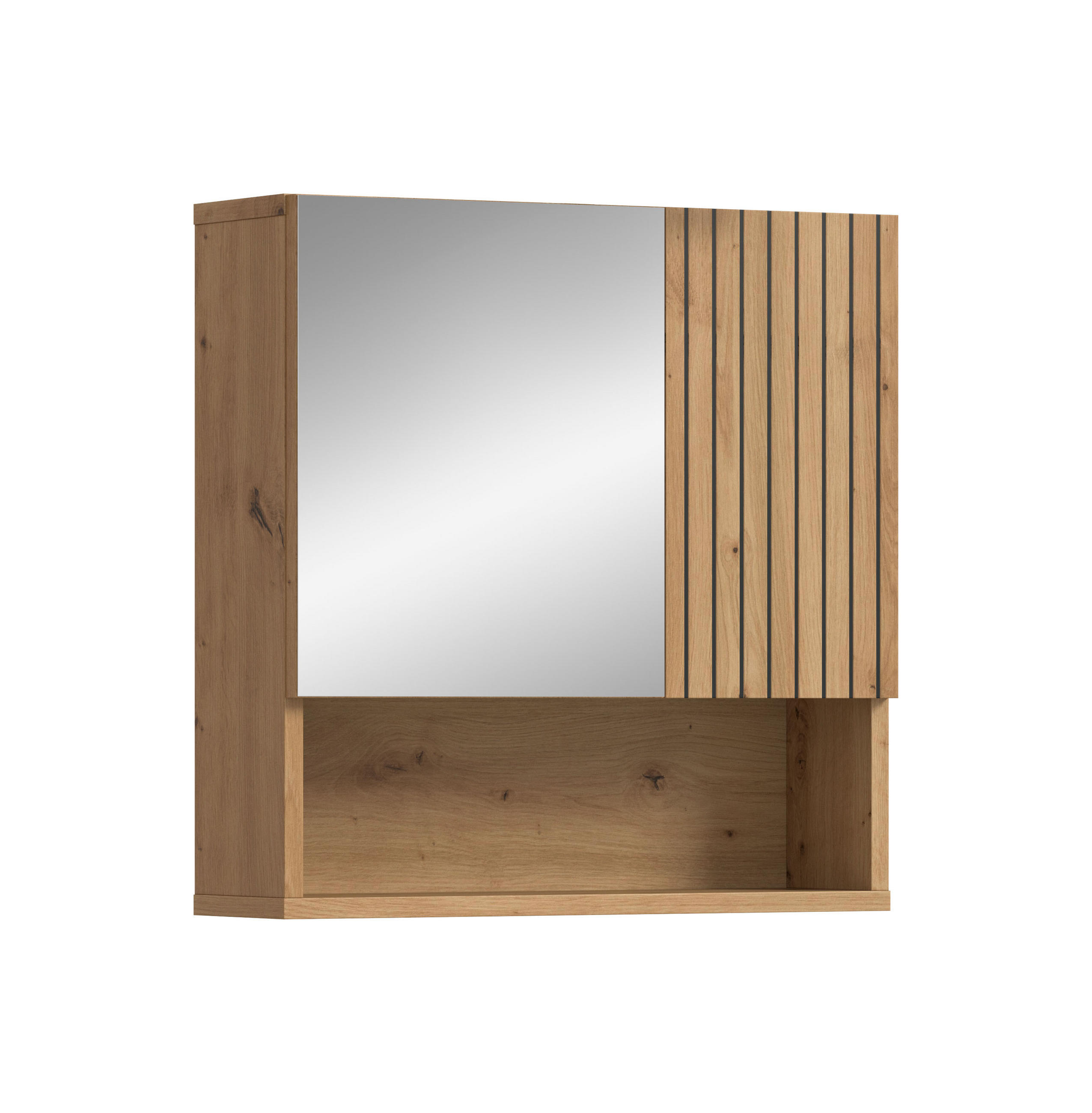 SPIEGELSCHRANK Mira (B/H/T: ca. 60/55/17 cm) in Artisan Oak Nachbildung/Artisan Oak Nachbildung - Eiche Artisan, Holzwerkstoff (60/55/17cm)
