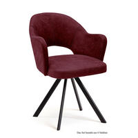 ARMLEHNSTUHL drehbar (6er-Set) Devon 59x87x61 Schwarz/Marsala - Brombeere/Schwarz, Kunststoff (61/87/59cm) - 58aufmkessel