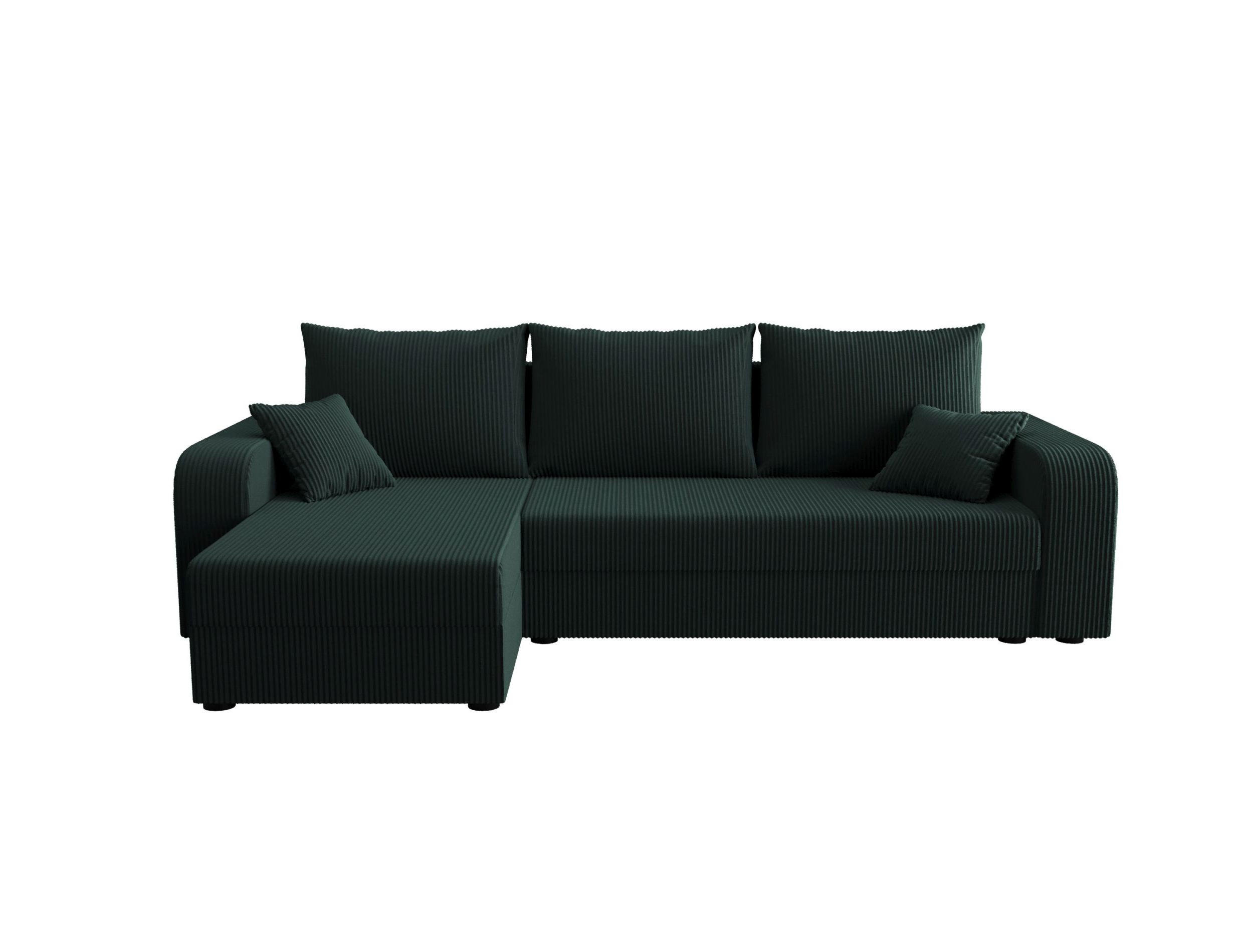 ECKSOFA HEWLET L BIS Zoom 10 Links mit Schlaffunktion - Dunkelgrün, Textil (240/140cm) - Bedante