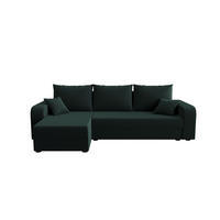 ECKSOFA HEWLET L BIS Zoom 10 Links mit Schlaffunktion - Dunkelgrün, Textil (240/140cm) - Bedante