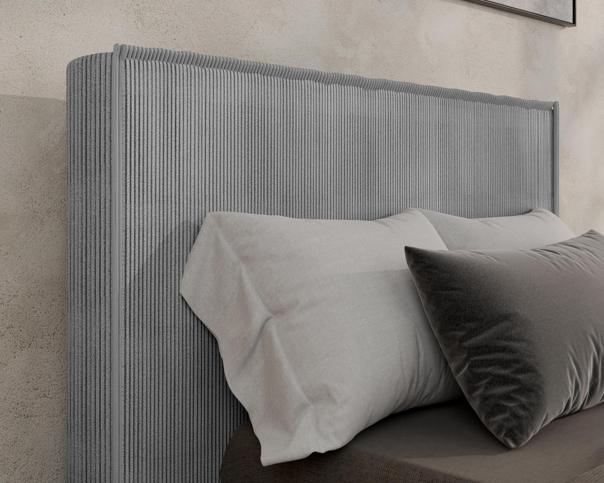 POLSTERBETT SANA 90x200cm Elegantes Polsterbett für modernen Wohnstil , ohne matratze, grau - Grau, Holz (90/200cm) - Homesy