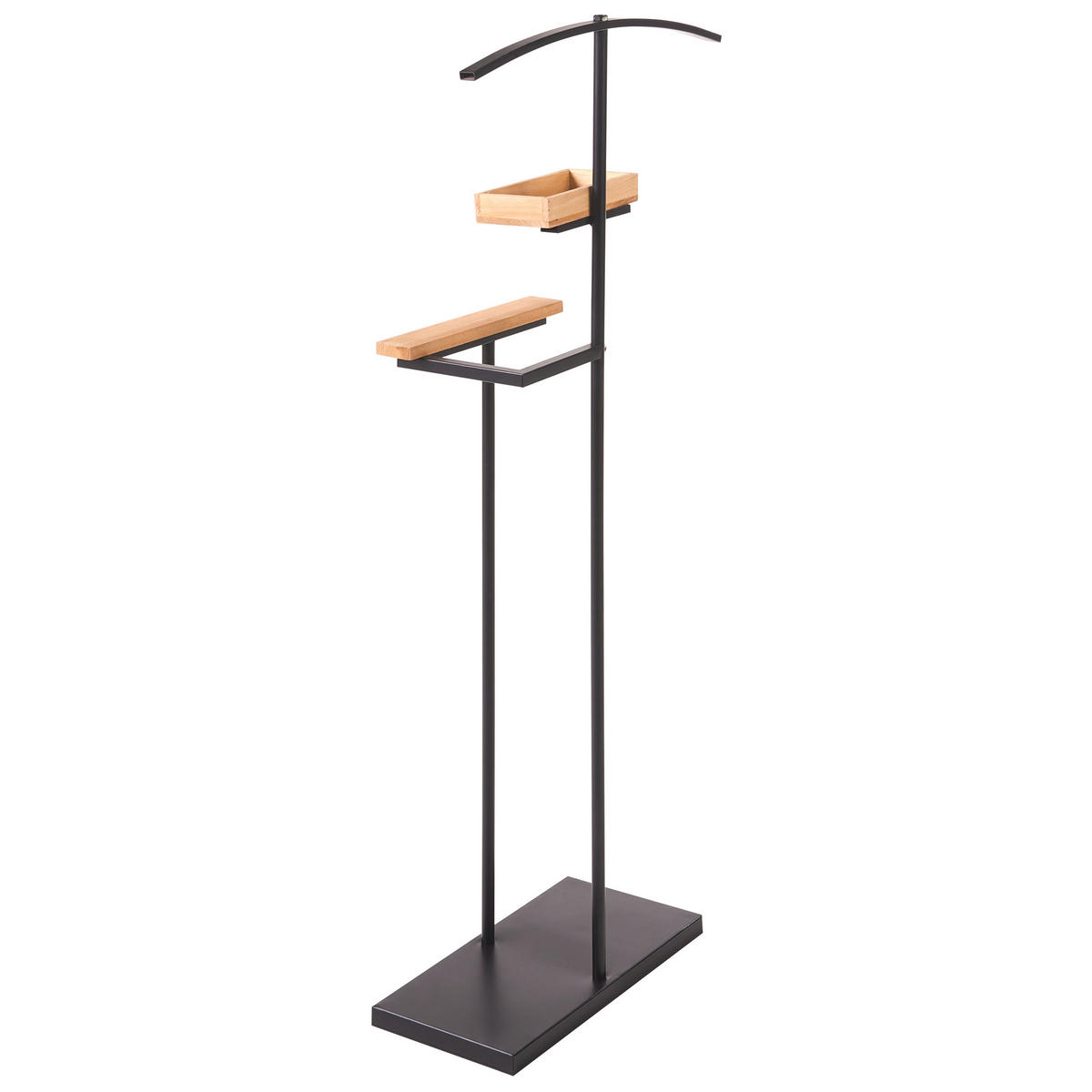 VĚŠÁK NA OBLEČENÍ s přihrádkami Černý Pipoon - světle hnědá, kov (52/116/21cm) - Beliani