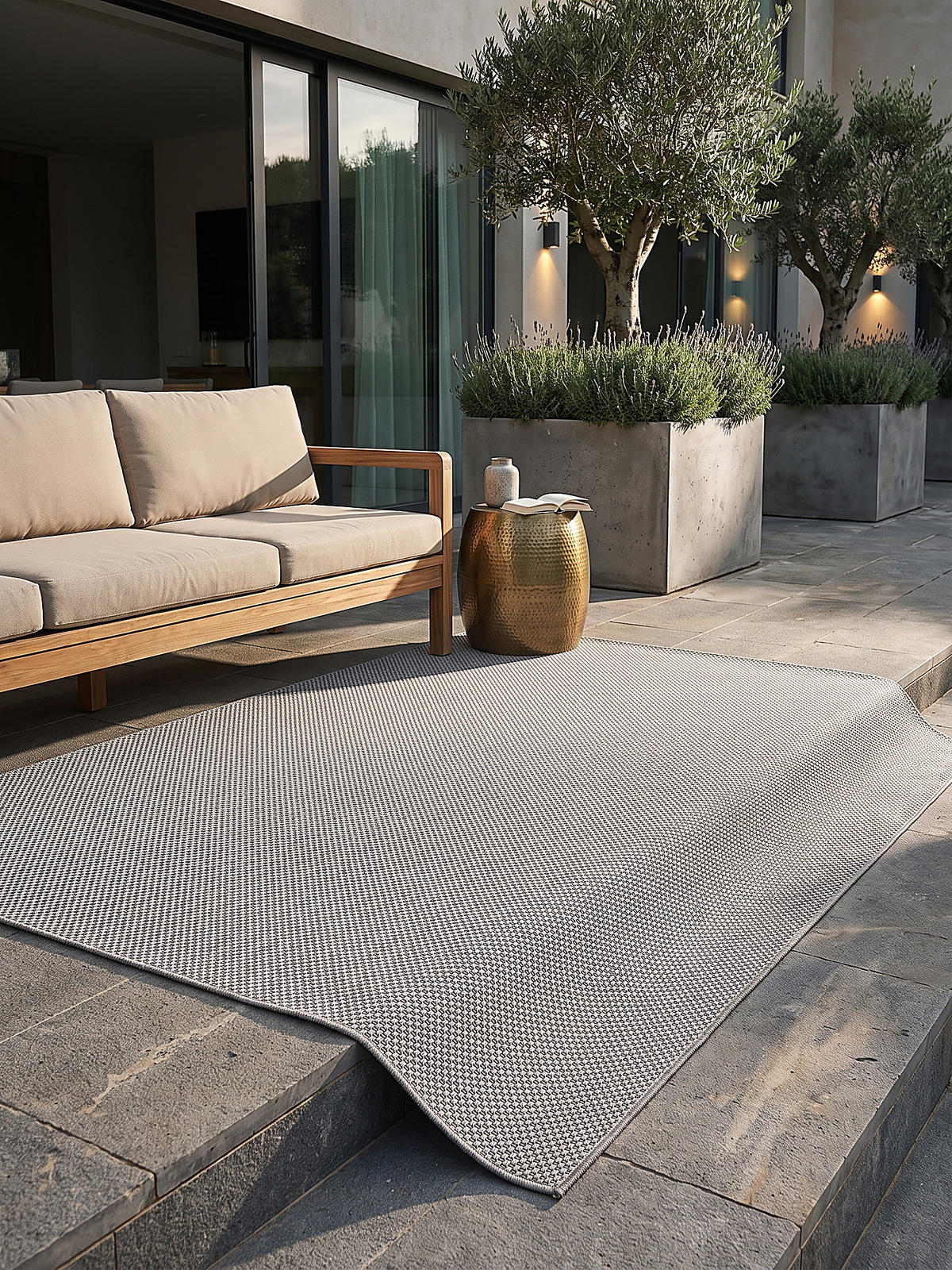 FLACHWEBTEPPICH Uni BORNO Polypropylen Grau 240 x 340 cm - Grau, Textil (240/340cm) - KADIMA DESIGN