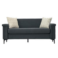 2-SITZER Sofa Feinleinen Polyester mit Taschenfederkern und Metallfüßen 172/73.5/81.5 cm Dunkelgrau - Dunkelgrau, Textil (73.5/81.5/172cm) - Redom