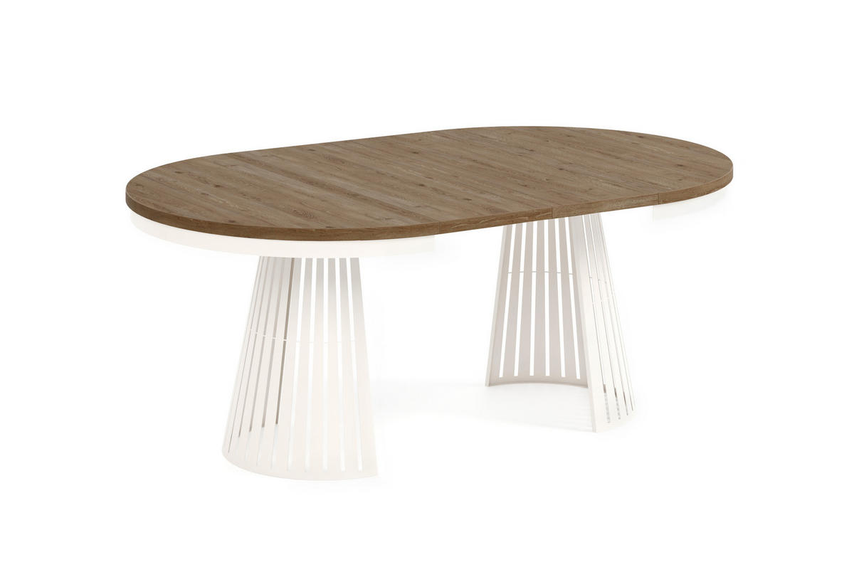 ESSTISCH Cone Bis - Wildeiche/Kaschmir, Holzwerkstoff/Metall (120/120/76cm) - Meblini