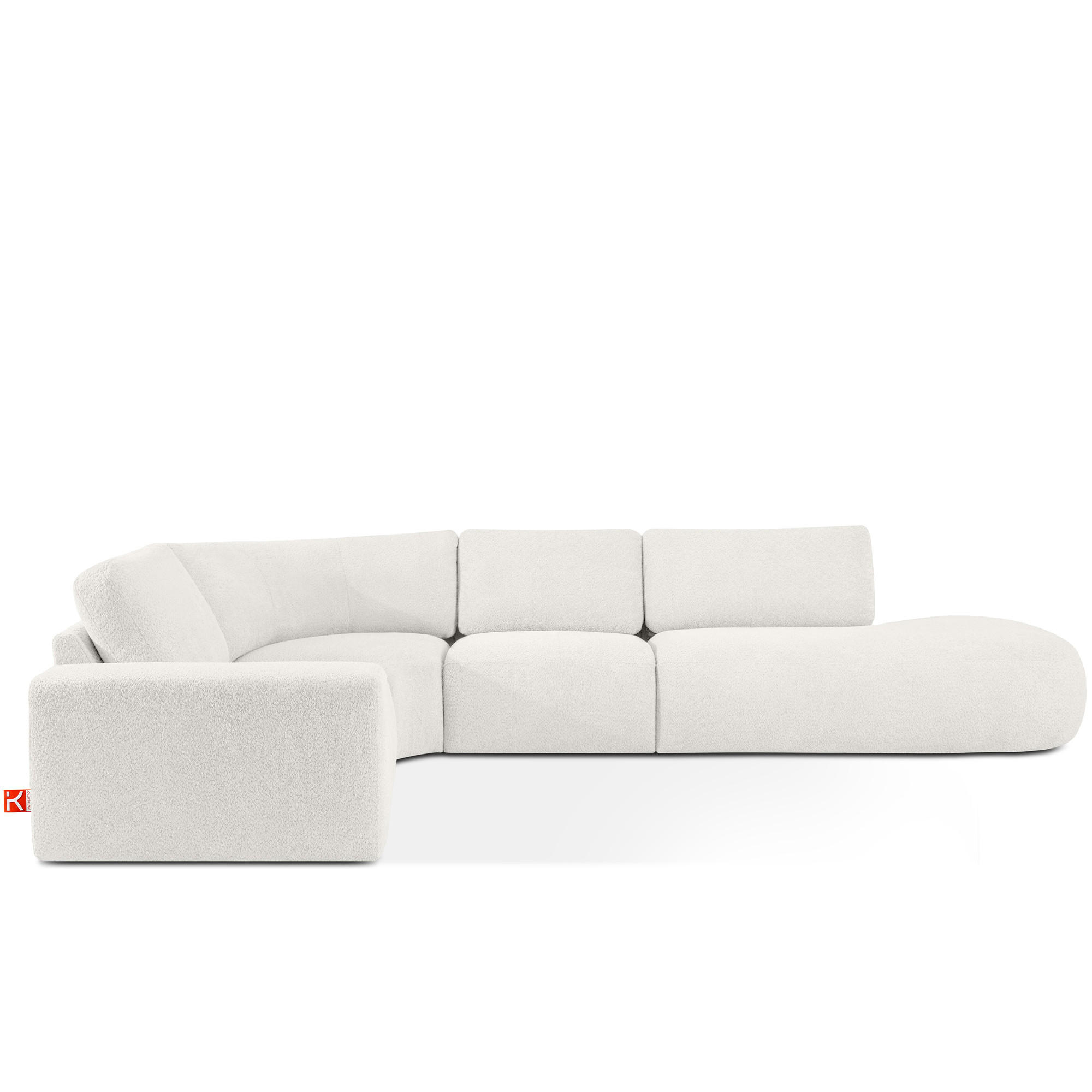 ECKSOFA RECHTS ZUCCO, Ecru - Ecru, Holz/Holzwerkstoff (224/373cm) - KONSIMO®