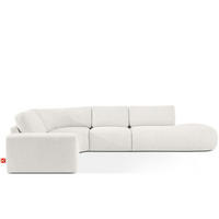 ECKSOFA RECHTS ZUCCO, Ecru - Ecru, Holz/Holzwerkstoff (224/373cm) - KONSIMO®