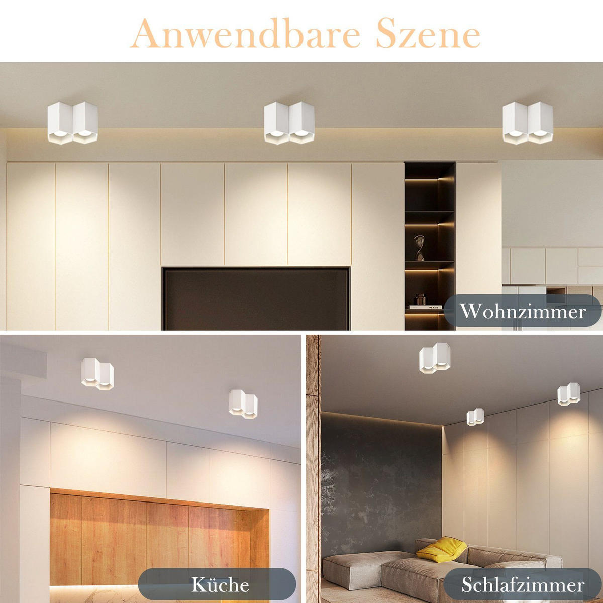 STRAHLER Emma 18/9/11 cm - Weiß, Metall (18/9/11cm) - Nettlife