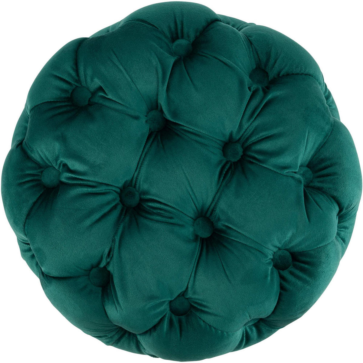 SITZHOCKER Bador Samt Dunkelgrün Hocker Schlafzimmer - Dunkelgrün, Textil (42/46/42cm) - DELUKE