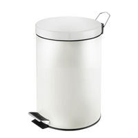 MÜLLEIMER Runder TretMit Herausnehmbaren Kunststoff Inneneimer 20 Liter Höhe 44,5 cm Weiß - Weiß, Metall (29.2/44.5/29.2cm) - PROREGAL