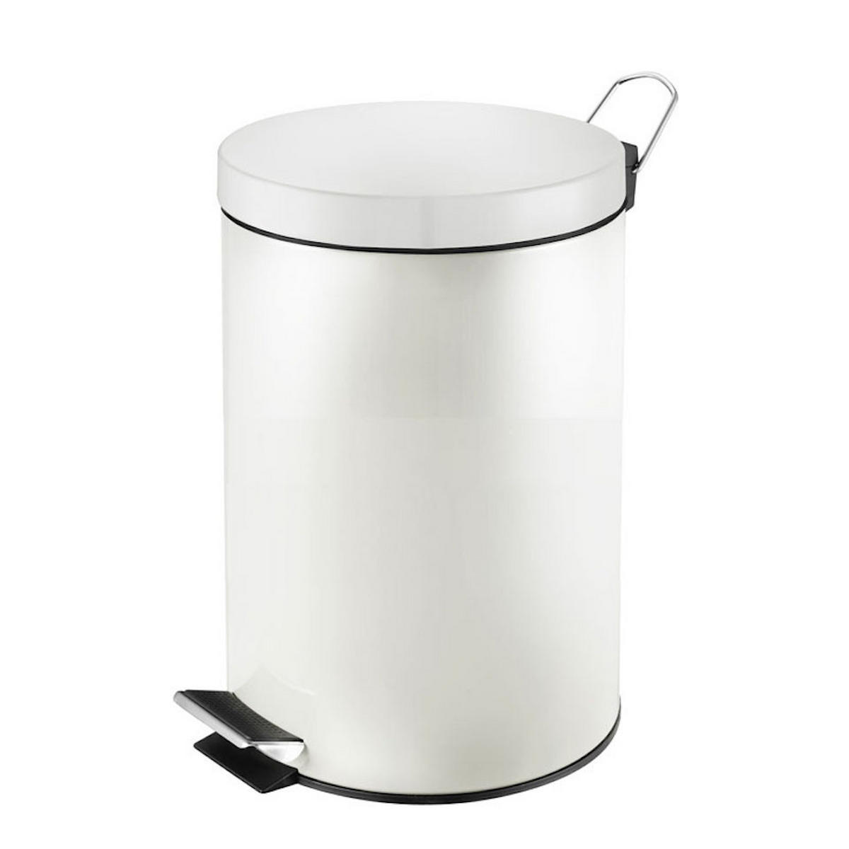 MÜLLEIMER Runder TretMit Herausnehmbaren Kunststoff Inneneimer 20 Liter Höhe 44,5 cm Weiß - Weiß, Metall (29.2/44.5/29.2cm) - PROREGAL