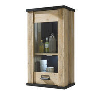 KÜCHENOBERSCHRANK Used Wood, anthrazit 50 cm, Hängeschrank mit Soft-Close - Anthrazit/Schwarz, Glas/Holzwerkstoff (50/90/31cm) - Furn.Design