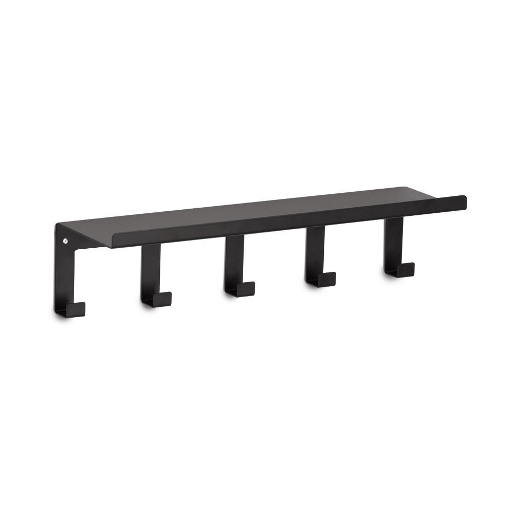 Zeller Wandgarderobe Schwarz 10x10x40 cm