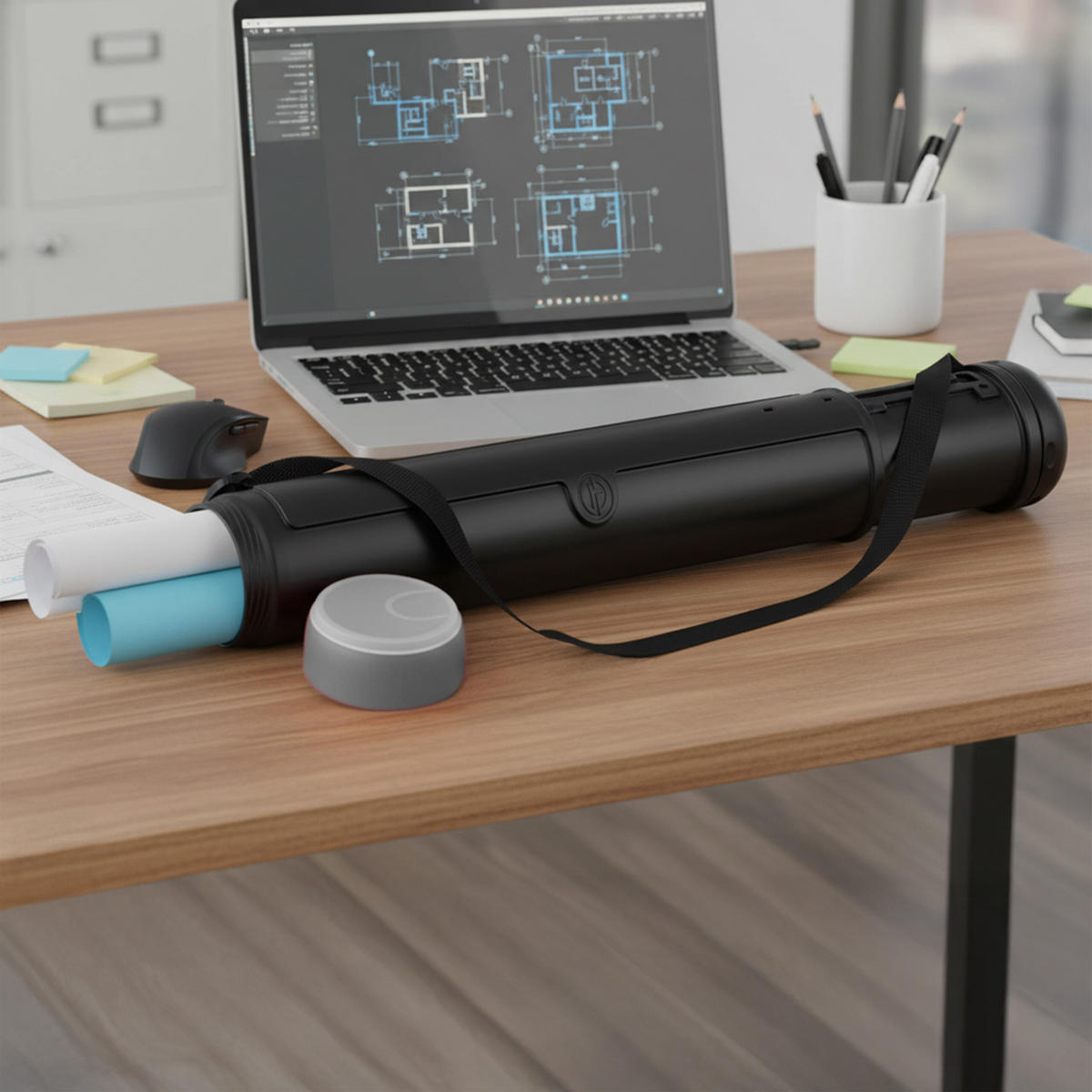 POSTERROLLE - Schwarz, Kunststoff (8.5/108/8.5cm) - Relaxdays