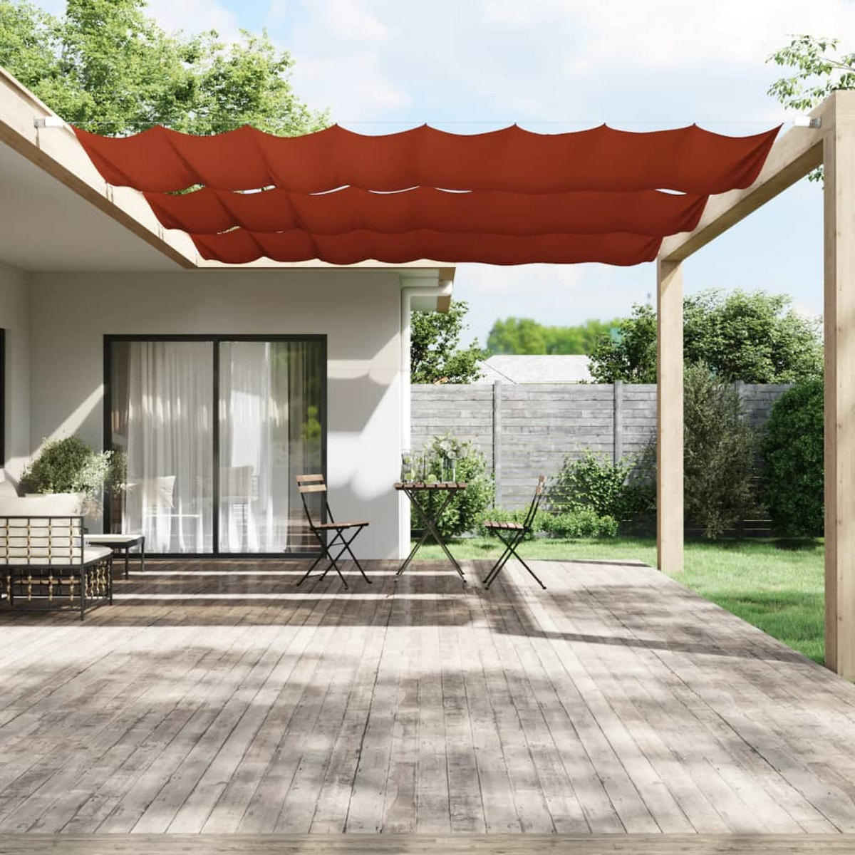 SENKRECHTMARKISE Terrakotta 140x800 cm Oxford-Gewebe - Rot, Textil (800/140/800cm) - furnicato