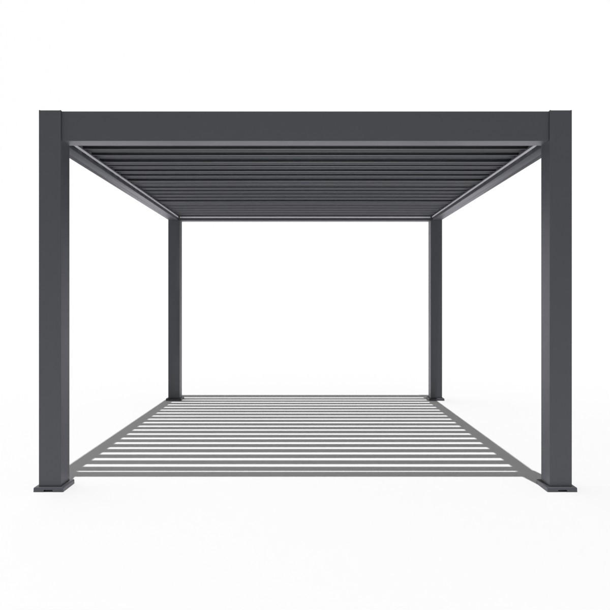 PERGOLA Prestige Pavillon Terrassenüberdachung Alu LED 3,6 x 4 M - Anthrazit, Metall (360/255/400cm) - WEIDE