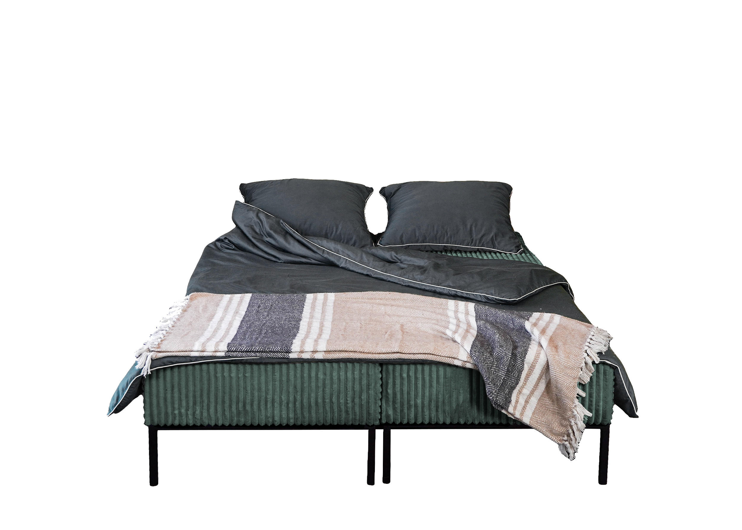 BETT MOOKA 4in1-Multifunktions-System Stoff Velo Grün - Grün, Holz (160/200cm) - Kaiser Möbel