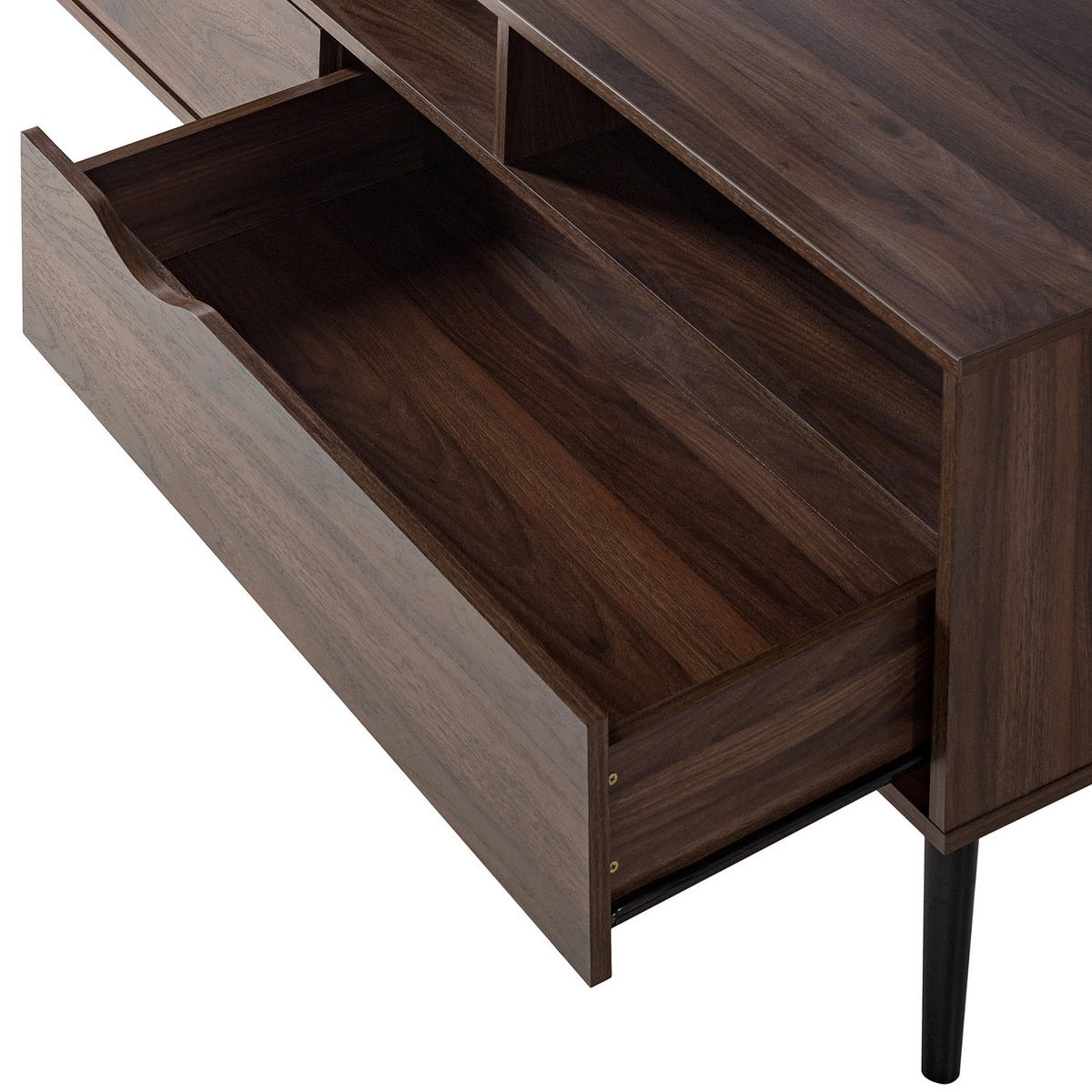 TV-LOWBOARD - Walnuss Dekor, 160 cm - Walnussfarben/Schwarz, Holzwerkstoff (160/57/39cm) - home24