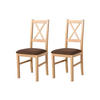 STUHL Nilo 10 (2er Set) - Braun/Sonoma Eiche, Holz (43/94/40cm) - Leaf Design