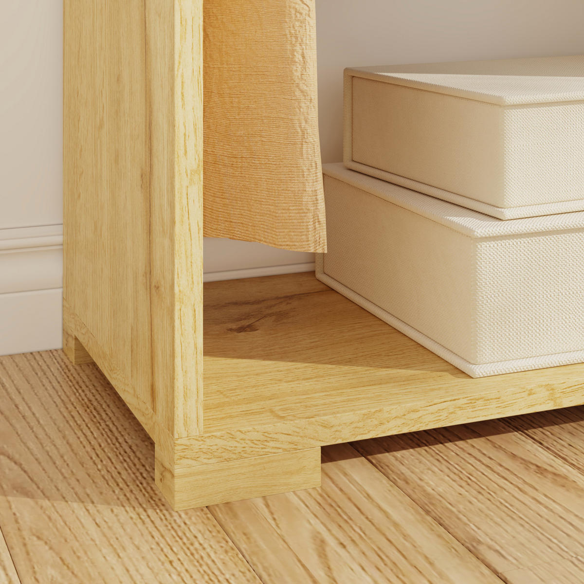 KLEIDERSCHRANK Nesbyen - Eichefarben, Holzwerkstoff/Kunststoff (90/126/30cm) - [en.casa]