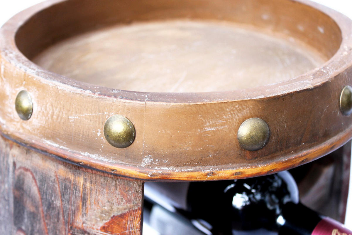 WEINREGAL Weinfass 8 Flaschen Holz Braun 35/30/50 cm - Braun, Holz (35/50/30cm) - DanDiBo