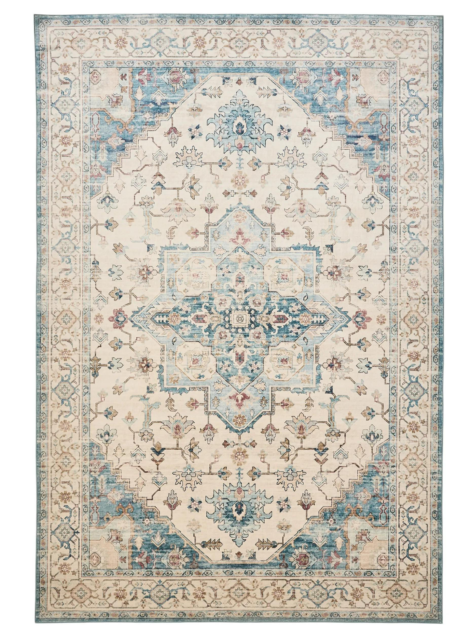 VINTAGE-TEPPICH Miray waschbar 120/170 cm - Blau/Multicolor, Kunststoff (120/170cm) - benuta Nest