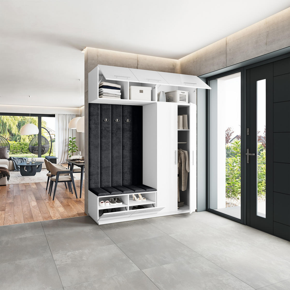 GARDEROBENSCHRANK REMA 180/240/60 cm Modern Weiß - Weiß, Holzwerkstoff (180/240/60cm) - MASSENO