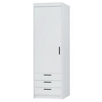 KLEIDERSCHRANK Storicos Weiß 59,9/190,5/53 cm - 1T3S Modern mit Schubladen - Weiß, Holzwerkstoff/Kunststoff (59.9/190.5/53cm) - AX Living
