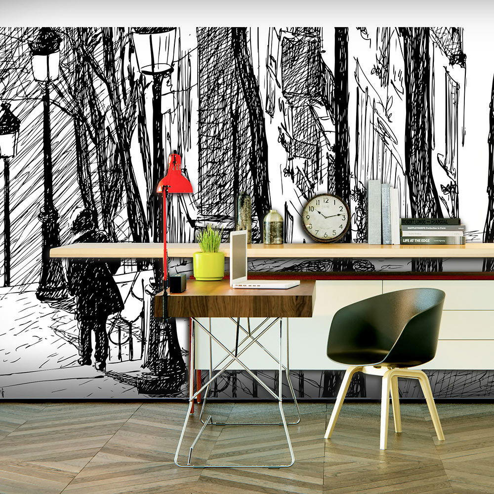 VLIESTAPETE Schwarz-Weiß 550/270 cm - Schwarz, Textil (550/1cm) - KUNSTLOFT