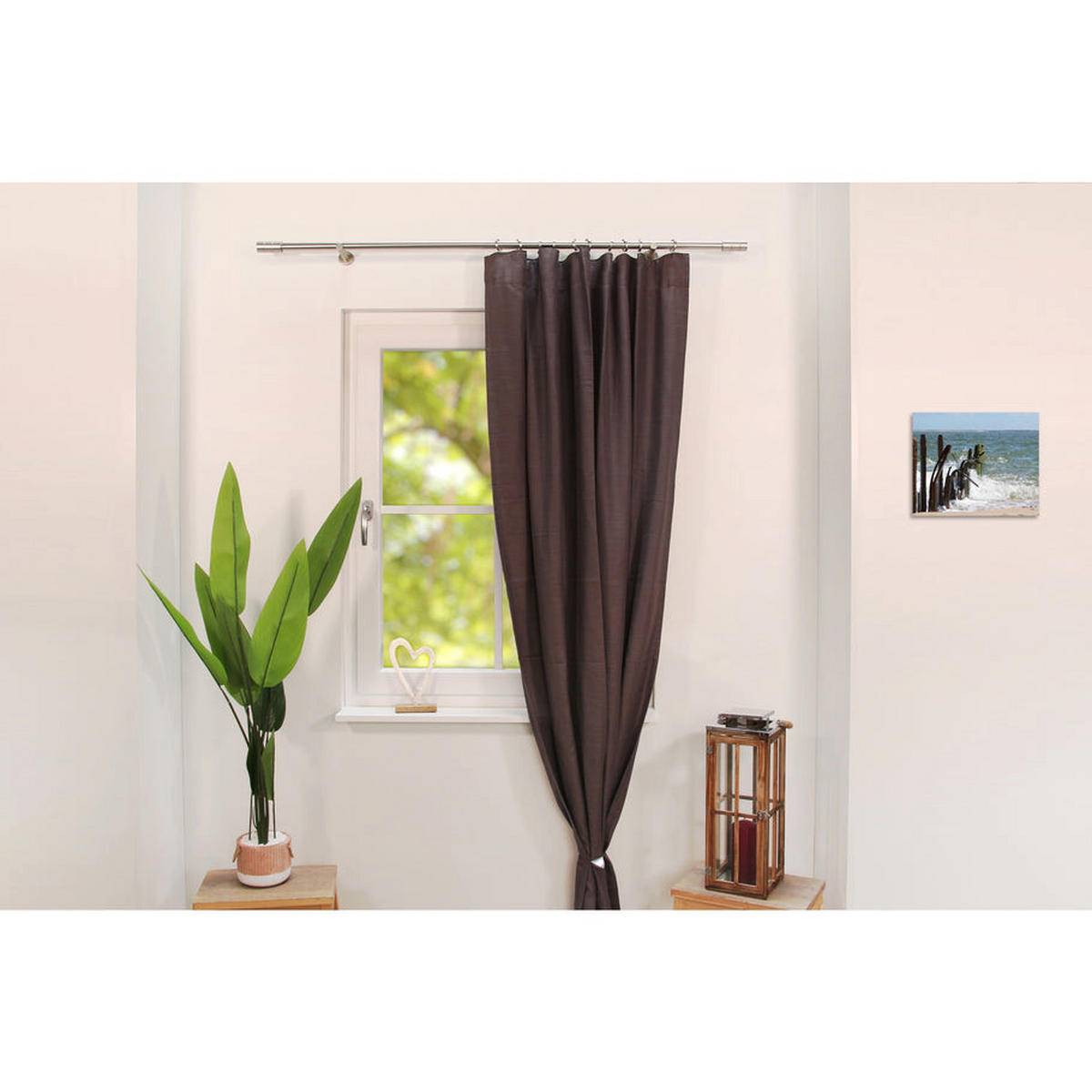 GARDINENSTANGE 1-Lauf Zylinder - Silberfarben, Metall (410cm) - Deco-Raum