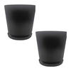 2XBLUMENTOPF - Schwarz, Kunststoff (20cm) - Relaxdays