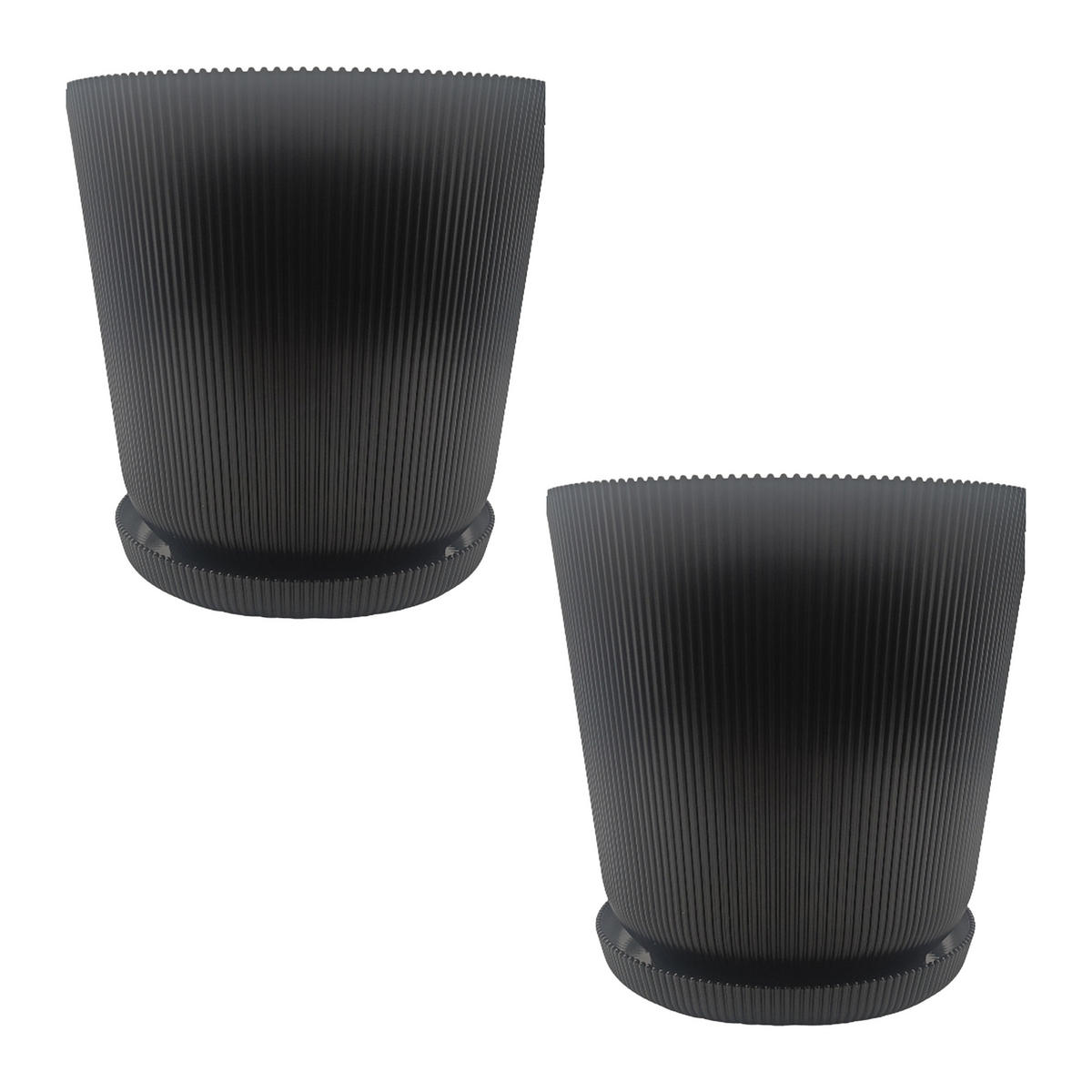 2XBLUMENTOPF - Schwarz, Kunststoff (20cm) - Relaxdays