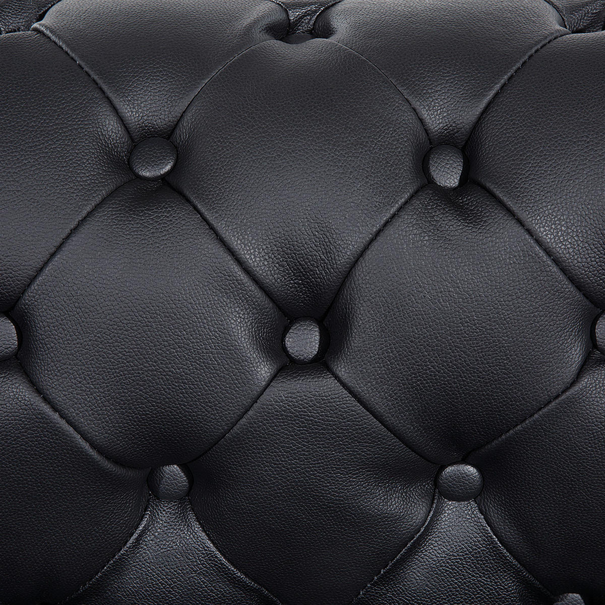 SESSEL Leder schwarz Chesterfield - Schwarz/Braun, Leder (108/70/77cm) - Beliani