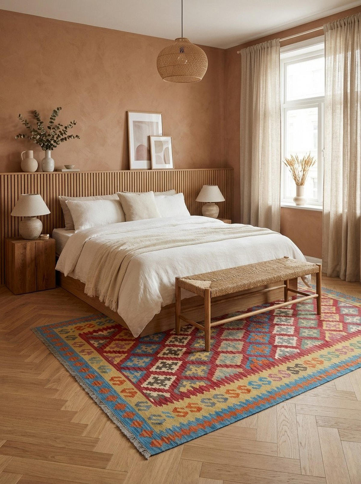 HANDWEBTEPPICH Kelim Gashgai Rot 297/206 cm Schurwolle - Rot, Textil (206/297cm) - Looma