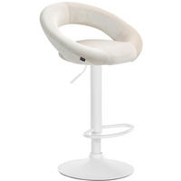 BARHOCKER Samt creme - Creme/Weiß, Textil/Metall (53/80/47cm) - CLP
